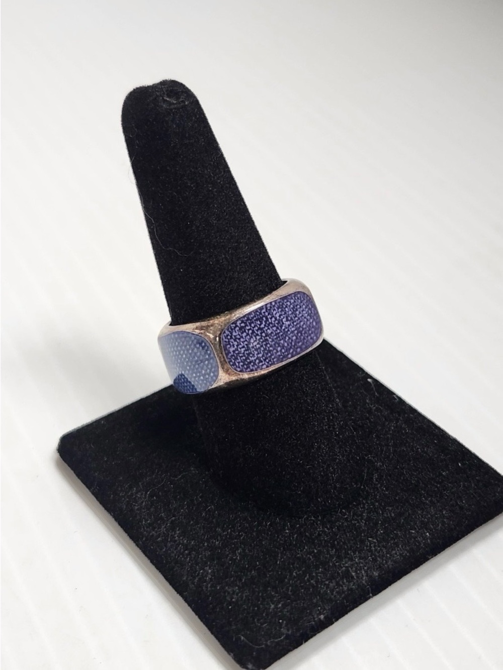 Sterling Silver Milor Blue Enamel Statement Ring